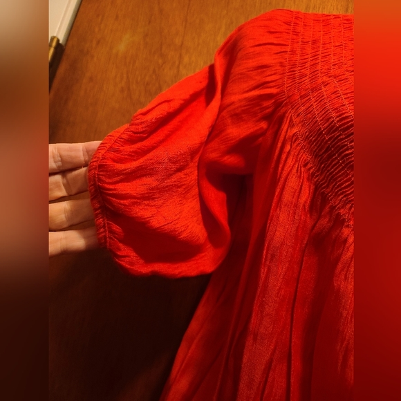 Zara 🔥 fire red/orange Off the shoulder top szM - Picture 9 of 9